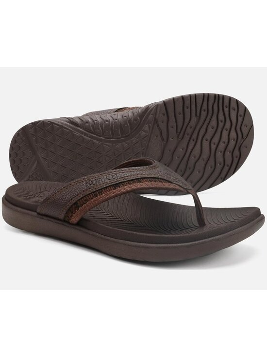 Men\'s All Brown Sport Flip Flops Comfort Orthotic Thong Sandals Arch Support